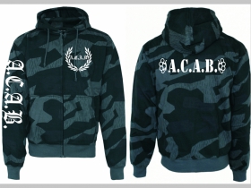 A.C.A.B.  hrubá maskáčová mikina na zips s kapucou vzor Nightcamo-Nočný maskáč "Splinter"